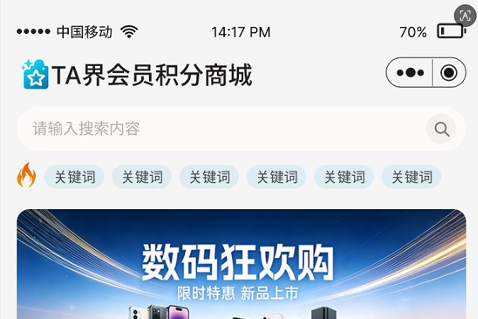TA 界企业会员积分商城微信小程序开发案例